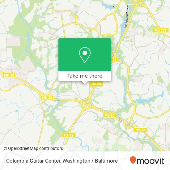 Mapa de Columbia Guitar Center