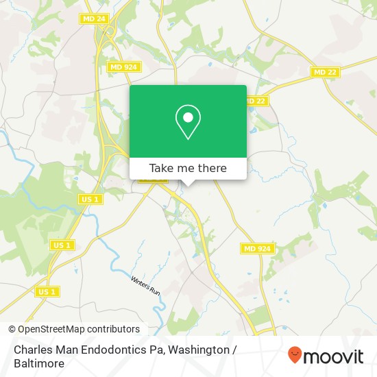 Mapa de Charles Man Endodontics Pa