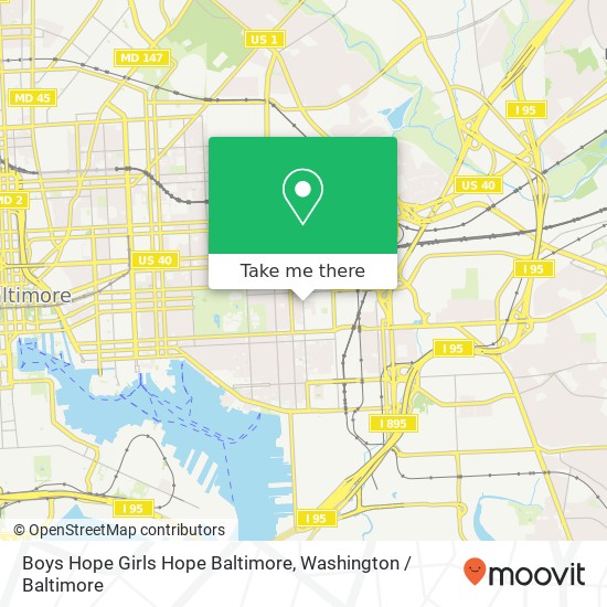 Mapa de Boys Hope Girls Hope Baltimore