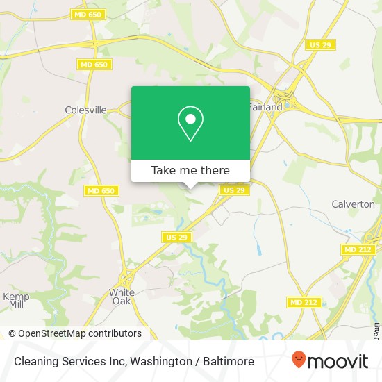 Cleaning Services Inc map