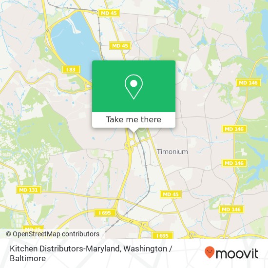 Kitchen Distributors-Maryland map