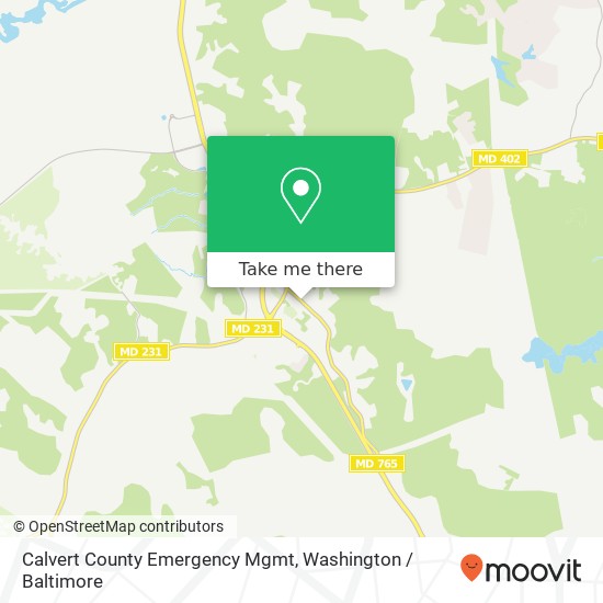 Calvert County Emergency Mgmt map