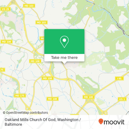 Oakland Mills Church Of God map