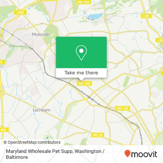 Maryland Wholesale Pet Supp map