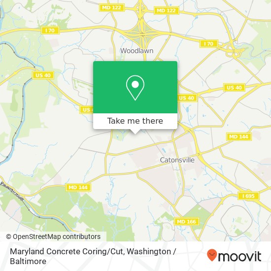 Maryland Concrete Coring/Cut map