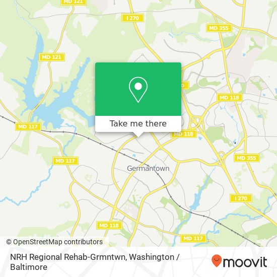 NRH Regional Rehab-Grmntwn map