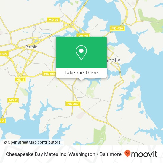 Mapa de Chesapeake Bay Mates Inc