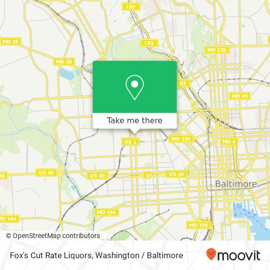 Mapa de Fox's Cut Rate Liquors