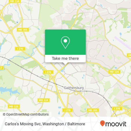 Carlos's Moving Svc map