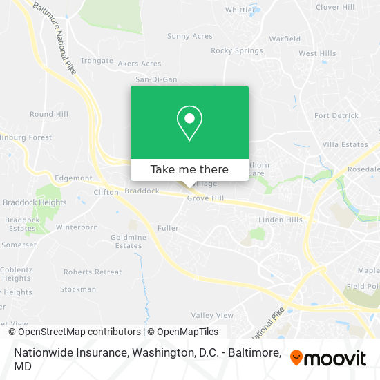 Mapa de Nationwide Insurance