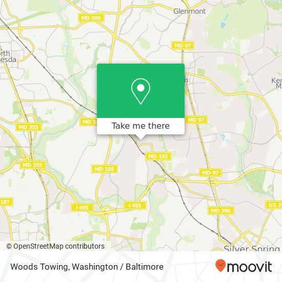 Woods Towing map