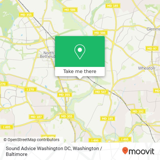 Mapa de Sound Advice Washington DC