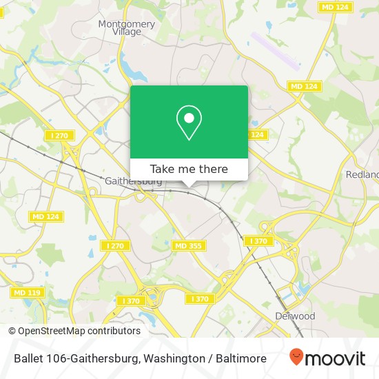 Mapa de Ballet 106-Gaithersburg