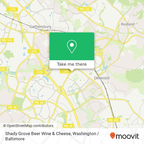 Mapa de Shady Grove Beer Wine & Cheese