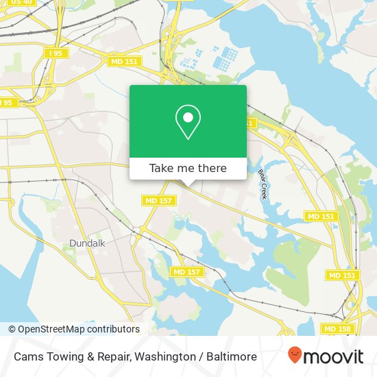 Cams Towing & Repair map