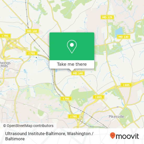 Ultrasound Institute-Baltimore map