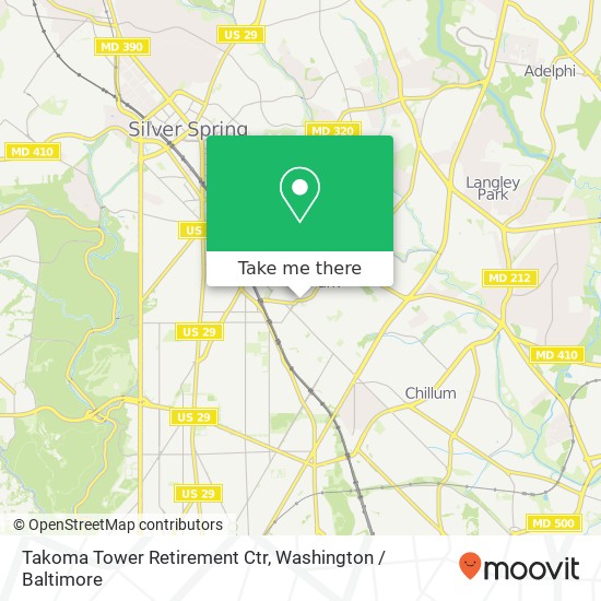 Takoma Tower Retirement Ctr map