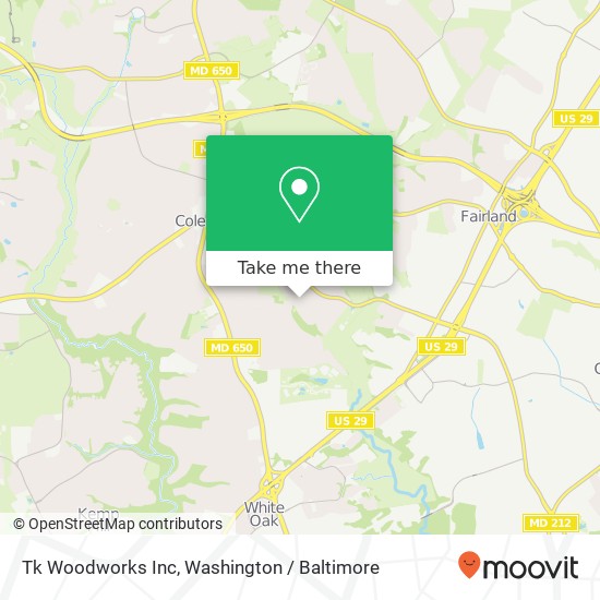 Mapa de Tk Woodworks Inc