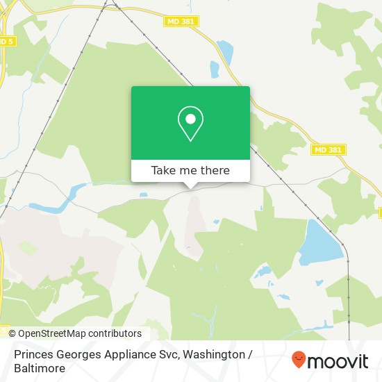 Mapa de Princes Georges Appliance Svc