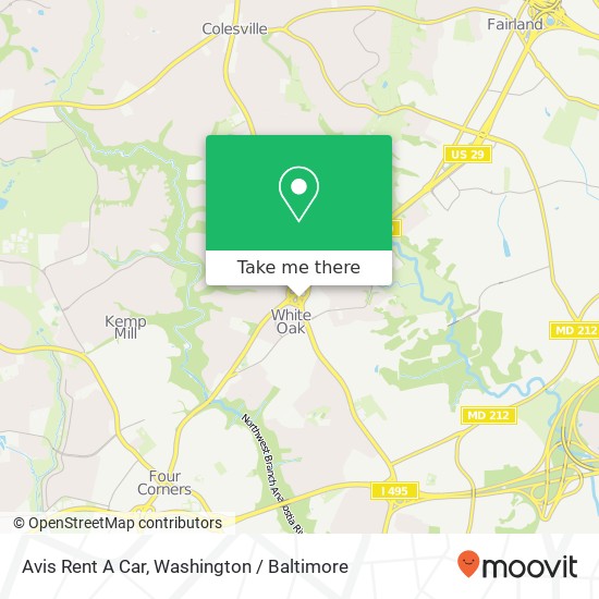 Avis Rent A Car map