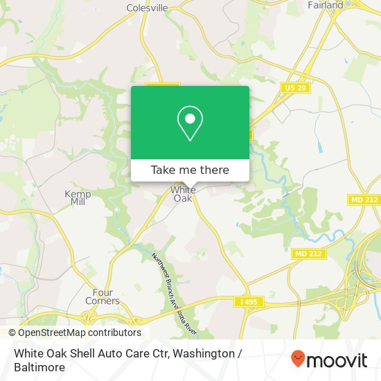 Mapa de White Oak Shell Auto Care Ctr