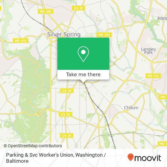 Mapa de Parking & Svc Worker's Union