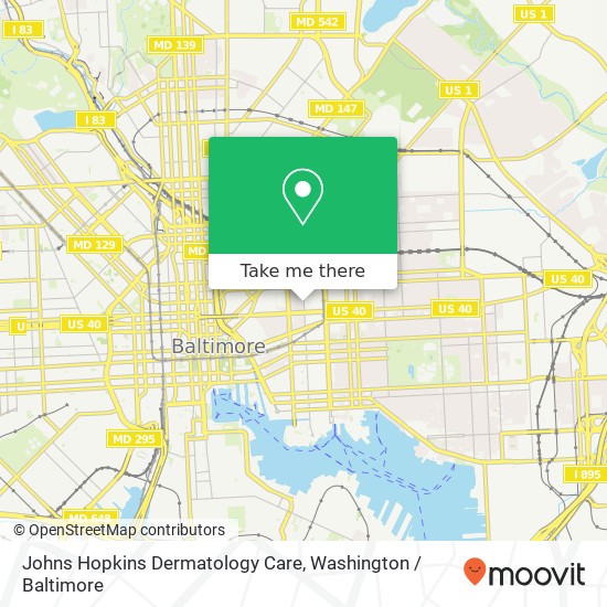 Johns Hopkins Dermatology Care map