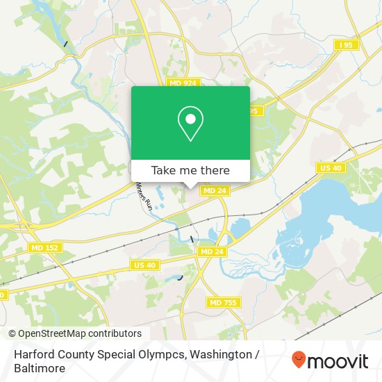 Harford County Special Olympcs map