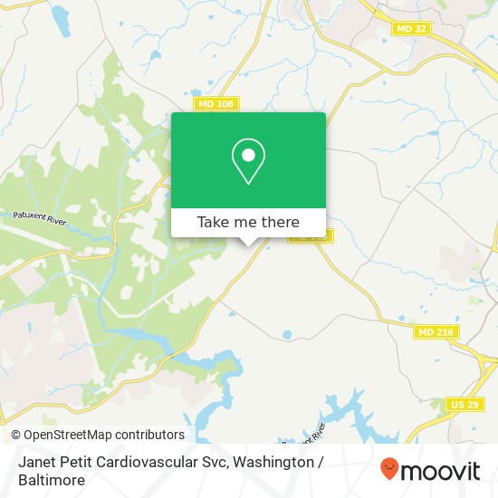 Janet Petit Cardiovascular Svc map