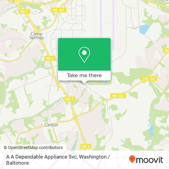 A A Dependable Appliance Svc map