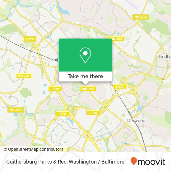 Mapa de Gaithersburg Parks & Rec