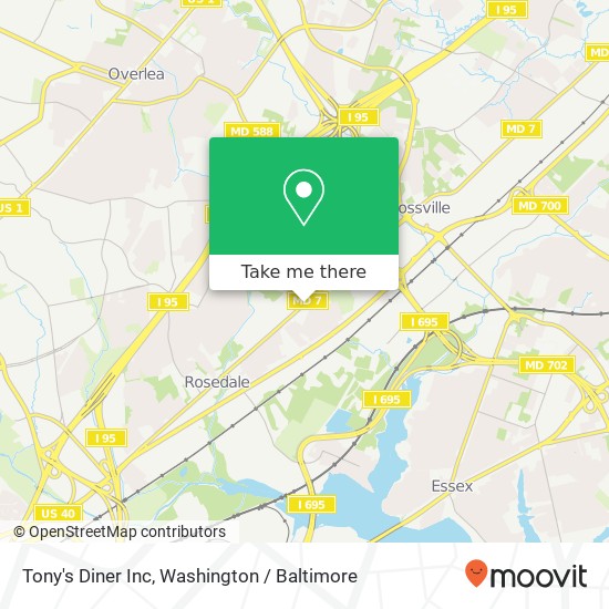 Mapa de Tony's Diner Inc