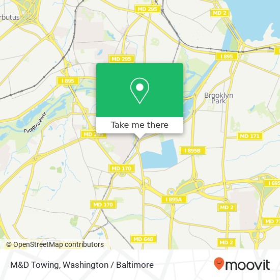 M&D Towing map