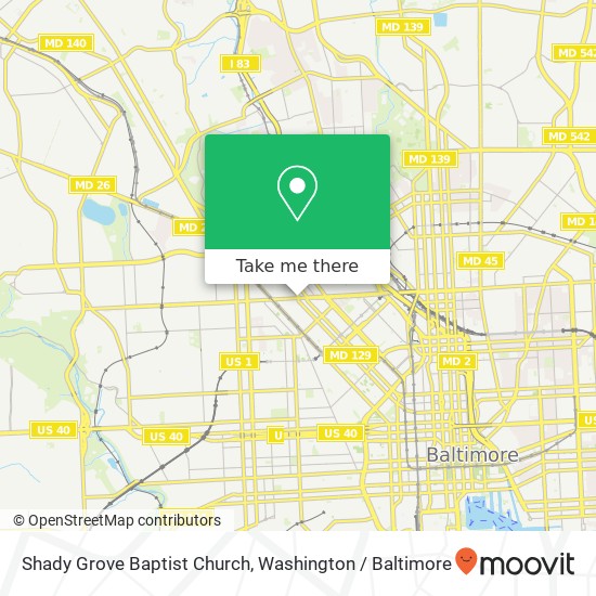 Mapa de Shady Grove Baptist Church