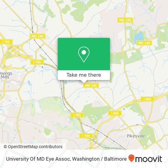 University Of MD Eye Assoc map