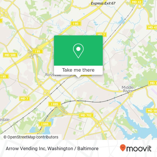 Arrow Vending Inc map