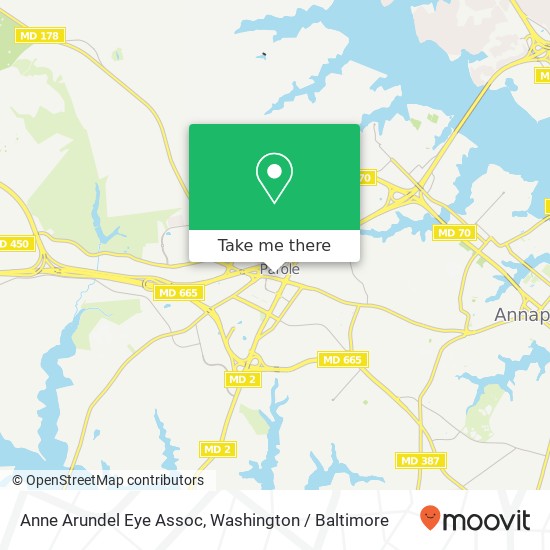 Anne Arundel Eye Assoc map