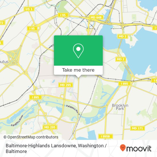 Mapa de Baltimore-Highlands Lansdowne