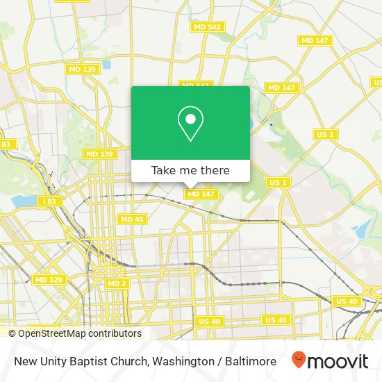 Mapa de New Unity Baptist Church