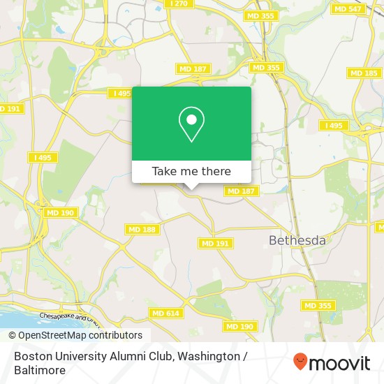Boston University Alumni Club map