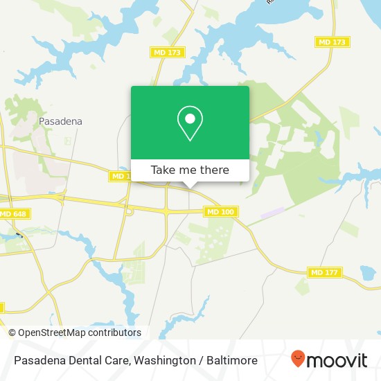 Pasadena Dental Care map