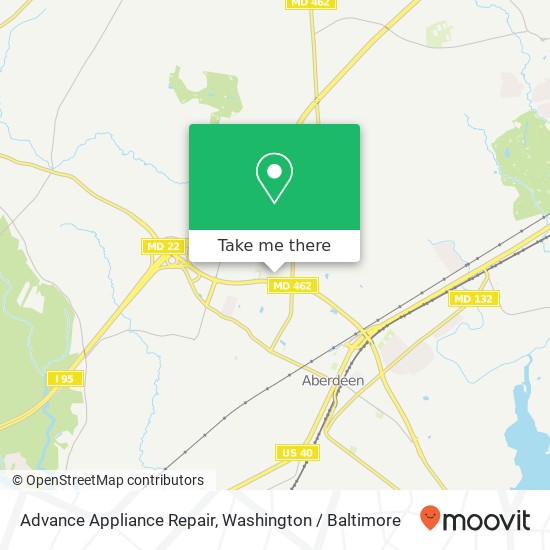 Advance Appliance Repair map