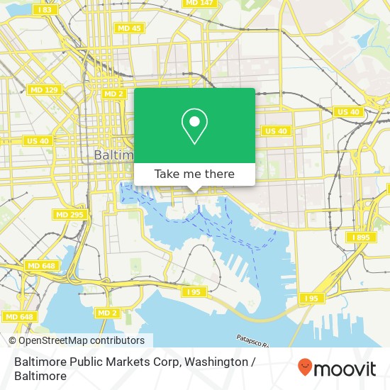 Mapa de Baltimore Public Markets Corp