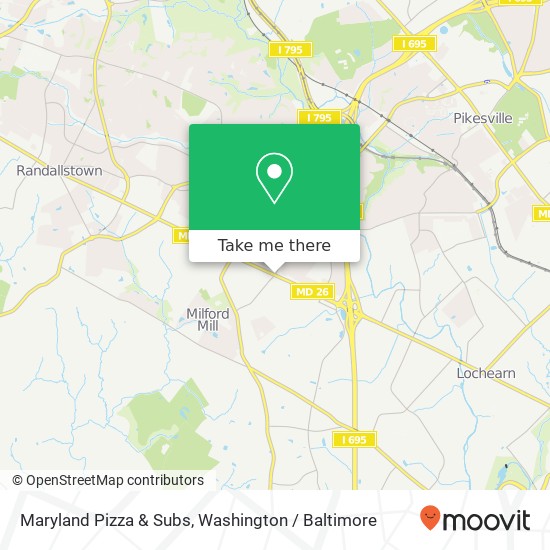 Maryland Pizza & Subs map