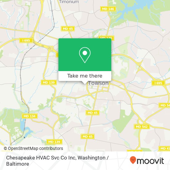 Mapa de Chesapeake HVAC Svc Co Inc