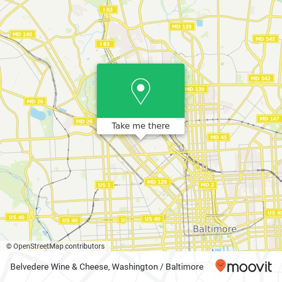 Mapa de Belvedere Wine & Cheese