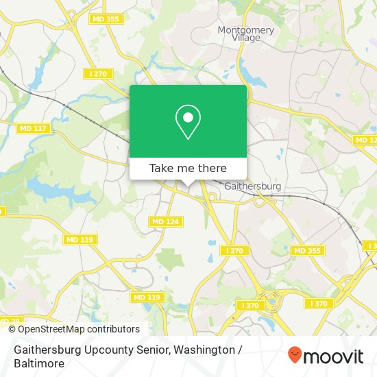 Gaithersburg Upcounty Senior map