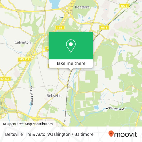 Mapa de Beltsville Tire & Auto