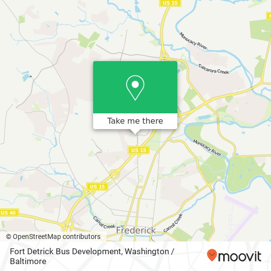 Mapa de Fort Detrick Bus Development