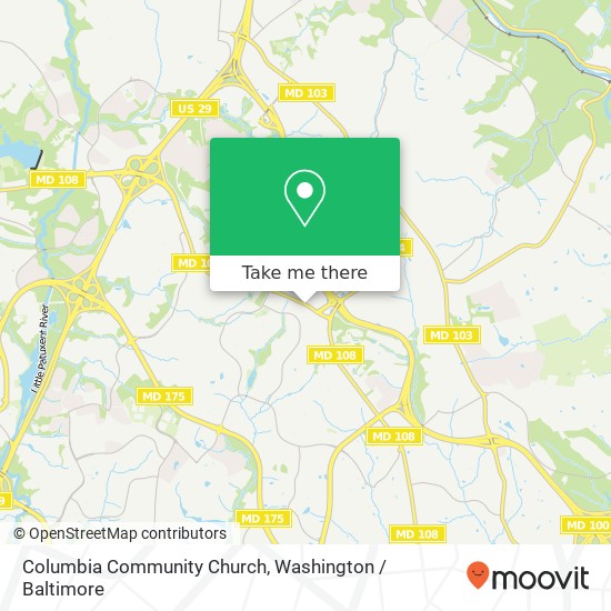 Columbia Community Church map